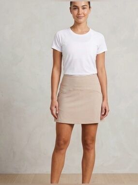 SANTINY Athletic Skirt/Skort, Beige - L